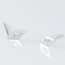 Boucles D'oreilles Puces Eirena Or Blanc Diamant-Histoire d'Or Discount