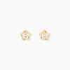 Boucles D'oreilles Puces Elais Etoile 5 Or Jaune Oxyde-Histoire d'Or Best