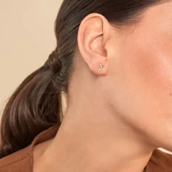 Boucles D'oreilles Puces Elais Etoile 5 Or Jaune Oxyde-Histoire d'Or Best