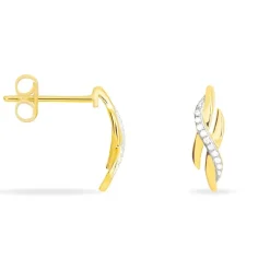 Histoire d'Or Boucles D'oreilles Puces Ester Or Jaune Diamant