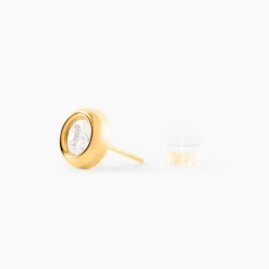 Boucles D'oreilles Puces Eden Serti Pneu Or Jaune Oxyde De Zirconium-Histoire d'Or Outlet