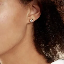 Boucles D'oreilles Puces Eden Serti Pneu Or Jaune Oxyde De Zirconium-Histoire d'Or Outlet