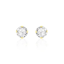 Boucles D'oreilles Puces Eddie Or Jaune Oxyde De Zirconium-Histoire d'Or Clearance