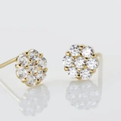 Histoire d'Or Boucles D'oreilles Puces Eleanor Fleur Or Jaune Oxyde De Zirconium