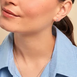 Boucles D'oreilles Puces Elenore Argent Blanc Oxyde De Zirconium-Histoire d'Or Discount