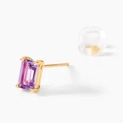 Histoire d'Or Boucles D'oreilles Puces Emilian Or Jaune Améthyste