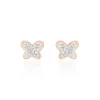 Boucles D'oreilles Puces Evaelle Papillon 0 Or Rose Strass-Histoire d'Or Sale