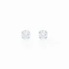 Boucles D'oreilles Puces Eddie Or Blanc Oxyde De Zirconium-Histoire d'Or