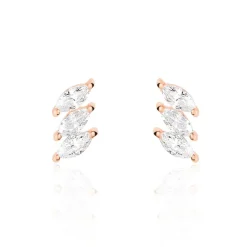 Boucles D'oreilles Puces Edma Or Rose Oxyde De Zirconium-Histoire d'Or Sale