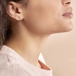 Boucles D'oreilles Puces Edma Or Rose Oxyde De Zirconium-Histoire d'Or Sale