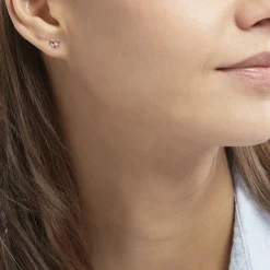 Boucles D'oreilles Puces Eleanor Fleur Or Rose Oxyde De Zirconium-Histoire d'Or Best