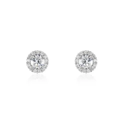 Histoire d'Or Boucles D'oreilles Puces Eternite Argent Blanc Oxyde De Zirconium