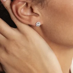 Histoire d'Or Boucles D'oreilles Puces Eternite Argent Blanc Oxyde De Zirconium