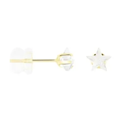 Boucles D'oreilles Puces Elais Etoile Or Jaune Oxyde De Zirconium-Histoire d'Or Hot