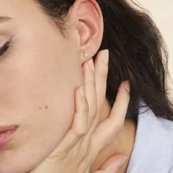 Boucles D'oreilles Puces Elais Etoile Or Jaune Oxyde De Zirconium-Histoire d'Or Hot