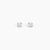 Boucles D'oreilles Puces Eddie Or Blanc Oxyde De Zirconium-Histoire d'Or New
