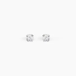 Boucles D'oreilles Puces Eddie Or Blanc Oxyde De Zirconium-Histoire d'Or New