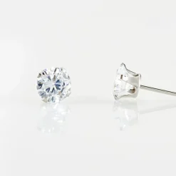 Histoire d'Or Boucles D'oreilles Puces Eddie Or Blanc Oxyde De Zirconium