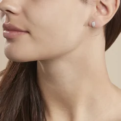 Boucles D'oreilles Puces Eternite Or Blanc Diamant-Histoire d'Or Sale