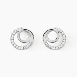 Histoire d'Or Boucles D'oreilles Puces Eliseum Argent Blanc Oxyde De Zirconium