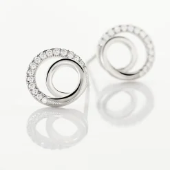 Histoire d'Or Boucles D'oreilles Puces Eliseum Argent Blanc Oxyde De Zirconium