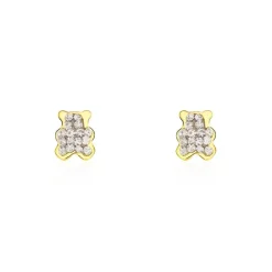 Histoire d'Or Boucles D'oreilles Puces Emerica Ours 0 Or Jaune Strass