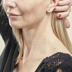 Histoire d'Or Boucles D'oreilles Puces Eve Argent Blanc Oxyde De Zirconium