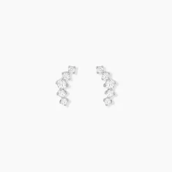 Boucles D'oreilles Puces Elinore Argent Blanc Oxyde De Zirconium-Histoire d'Or Clearance