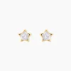 Histoire d'Or Boucles D'oreilles Puces Elais Etoile 0 Or Jaune Strass