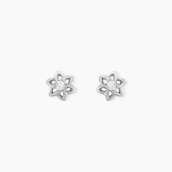 Boucles D'oreilles Puces Emiliette Argent Blanc Oxyde De Zirconium-Histoire d'Or Outlet