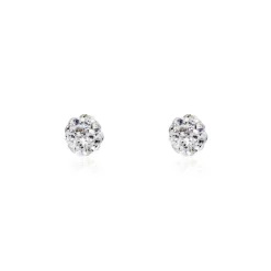 Boucles D'oreilles Puces Fidelia Boule Or Jaune Boules Cristal-Histoire d'Or