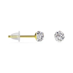 Boucles D'oreilles Puces Fidelia Boule Or Jaune Boules Cristal-Histoire d'Or