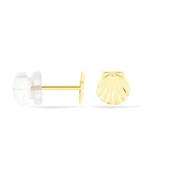 Boucles D'oreilles Puces Franzine Coquillage Or Jaune-Histoire d'Or Best