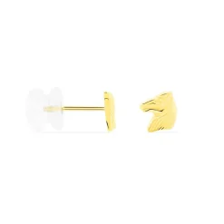 Boucles D'oreilles Puces Freyia Cheval Or Jaune-Histoire d'Or New