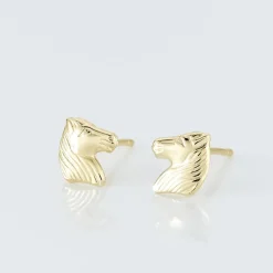 Boucles D'oreilles Puces Freyia Cheval Or Jaune-Histoire d'Or New