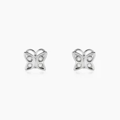 Histoire d'Or Boucles D'oreilles Puces Farasha Argent Blanc Oxyde De Zirconium