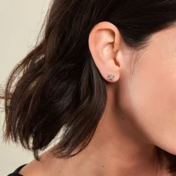 Histoire d'Or Boucles D'oreilles Puces Farasha Argent Blanc Oxyde De Zirconium