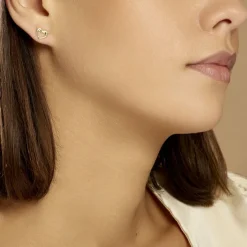 Boucles D'oreilles Puces Fulvie Double Dauphins Or Jaune-Histoire d'Or New