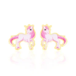 Boucles D'oreilles Puces Fantasila Cheval Or Jaune-Histoire d'Or Best