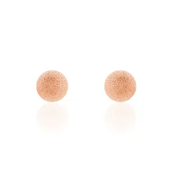Boucles D'oreilles Puces Fidelia Boule Sablee-Histoire d'Or New