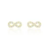 Boucles D'oreilles Puces Fannelle Infini Or Jaune Oxyde De Zirconium-Histoire d'Or Online