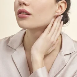 Boucles D'oreilles Puces Fannelle Infini Or Jaune Oxyde De Zirconium-Histoire d'Or Online