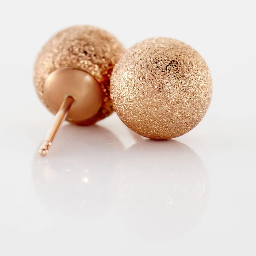 Boucles D'oreilles Puces Fidelia Boule Sablee-Histoire d'Or Best