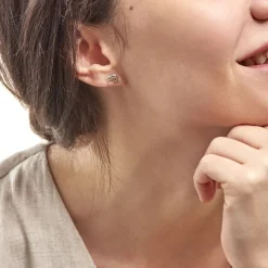 Histoire d'Or Boucles D'oreilles Puces Fulvie Double Dauphins Or Bicolore