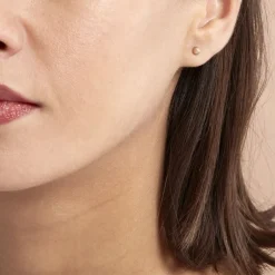 Histoire d'Or Boucles D'oreilles Puces Fidelia Boule Sablee