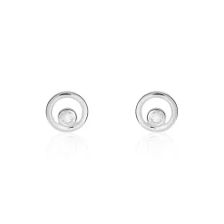 Boucles D'oreilles Puces Fidelia Or Blanc Diamant-Histoire d'Or Best