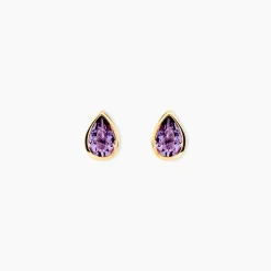 Histoire d'Or Boucles D'oreilles Puces Fassia Or Jaune Amethyste