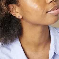 Histoire d'Or Boucles D'oreilles Puces Fassia Or Jaune Amethyste