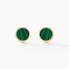 Histoire d'Or Boucles D'oreilles Puces Florica Or Jaune Malachite