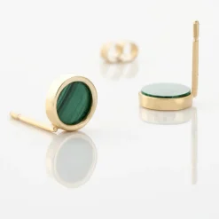 Histoire d'Or Boucles D'oreilles Puces Florica Or Jaune Malachite